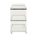 Elegant Acrylic Bar Cart With Tempered Glass Shelves And Rattan Metal Frame - Clear