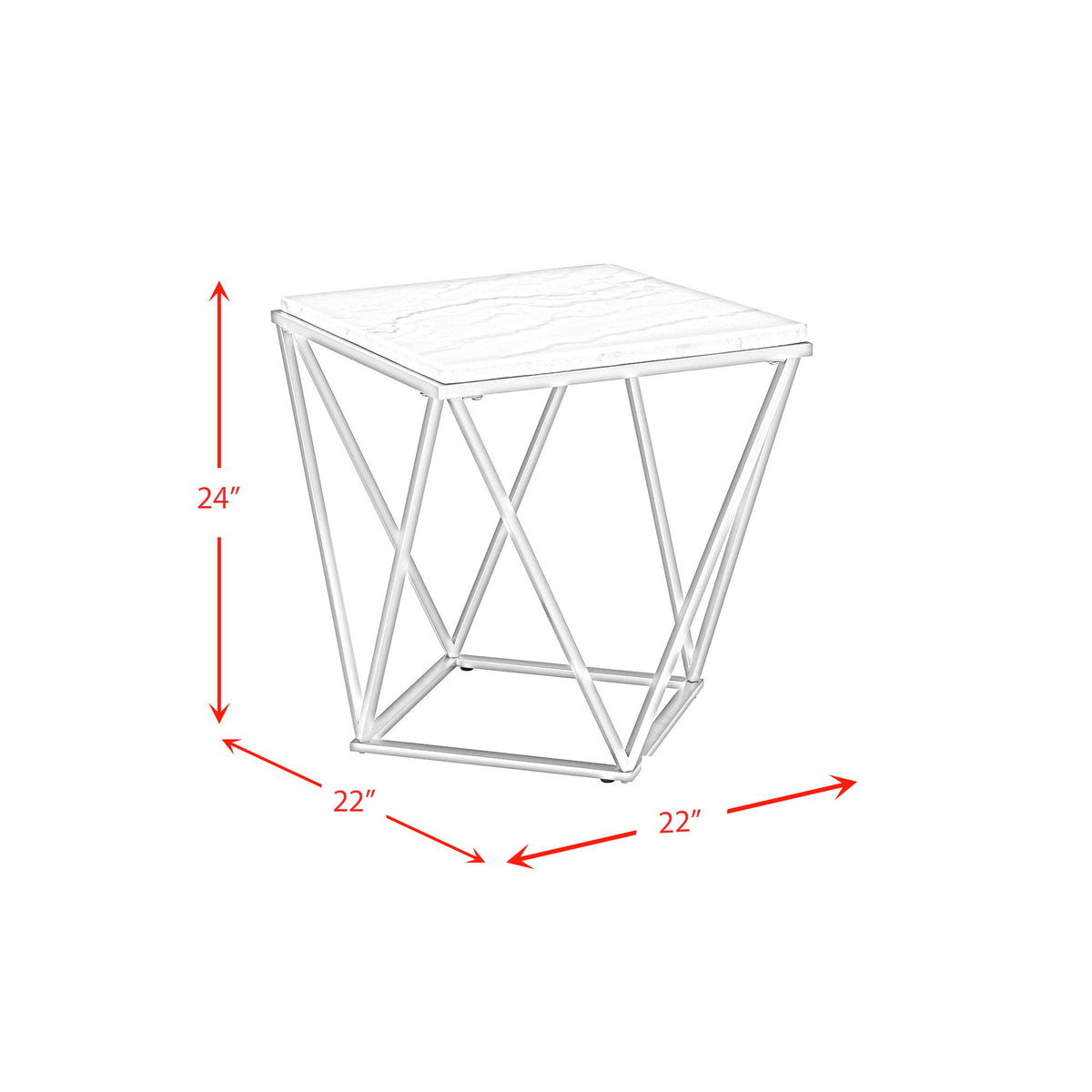 Riko Square Table in Gold by Elements International, view 5