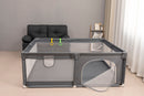 Fabric Baby Playpen, Baby Fence Play Area With Anti Slip Base - Gray