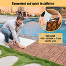 Acacia Wood Interlocking Deck Tiles Checker Pattern For Outdoor Flooring