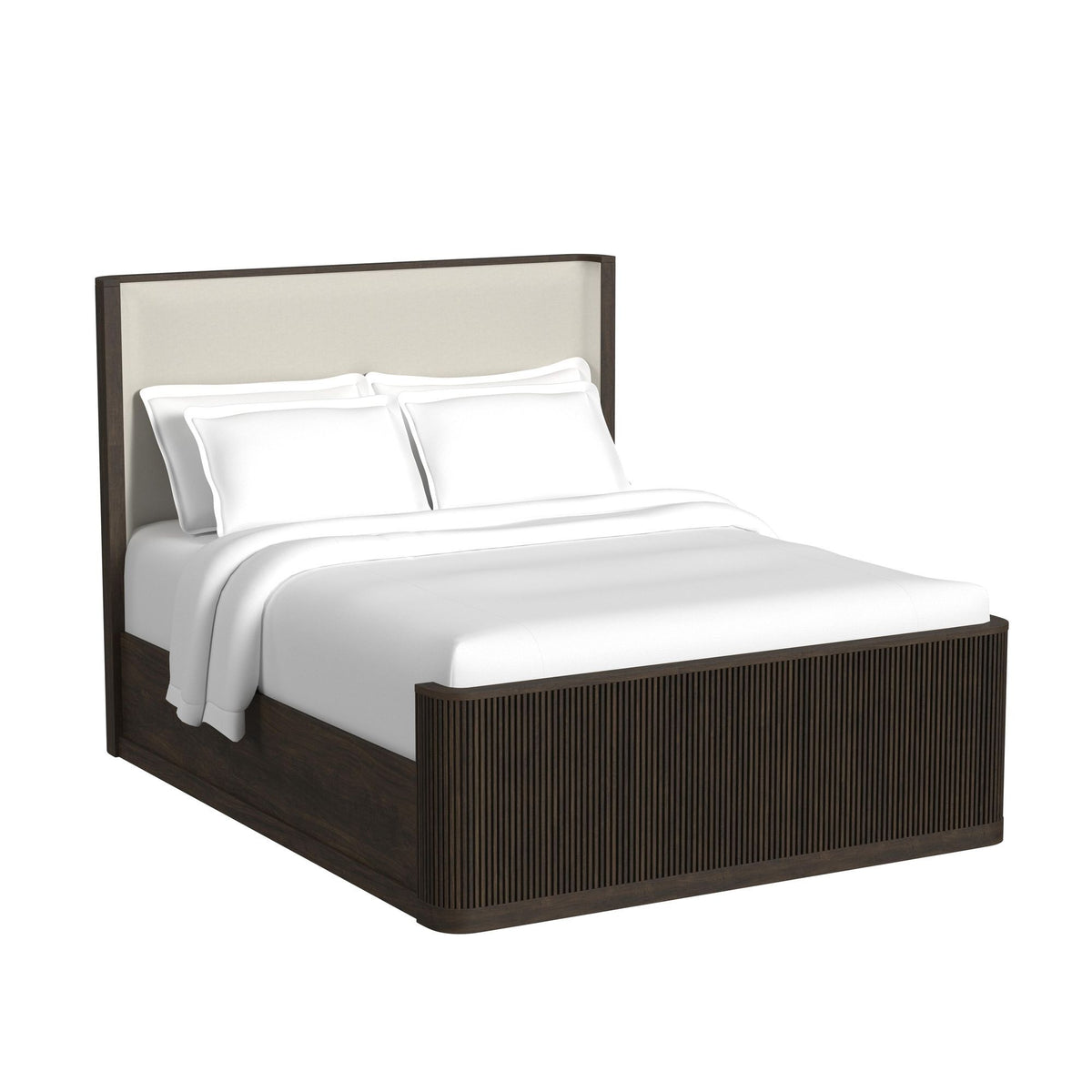 Sylvie Upholstered Bed in Dark Brown by Elements International, view 4