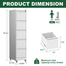 Drawer Metal Locking Vertical File Cabinet With Wheels Heavy Duty Lockable Storage