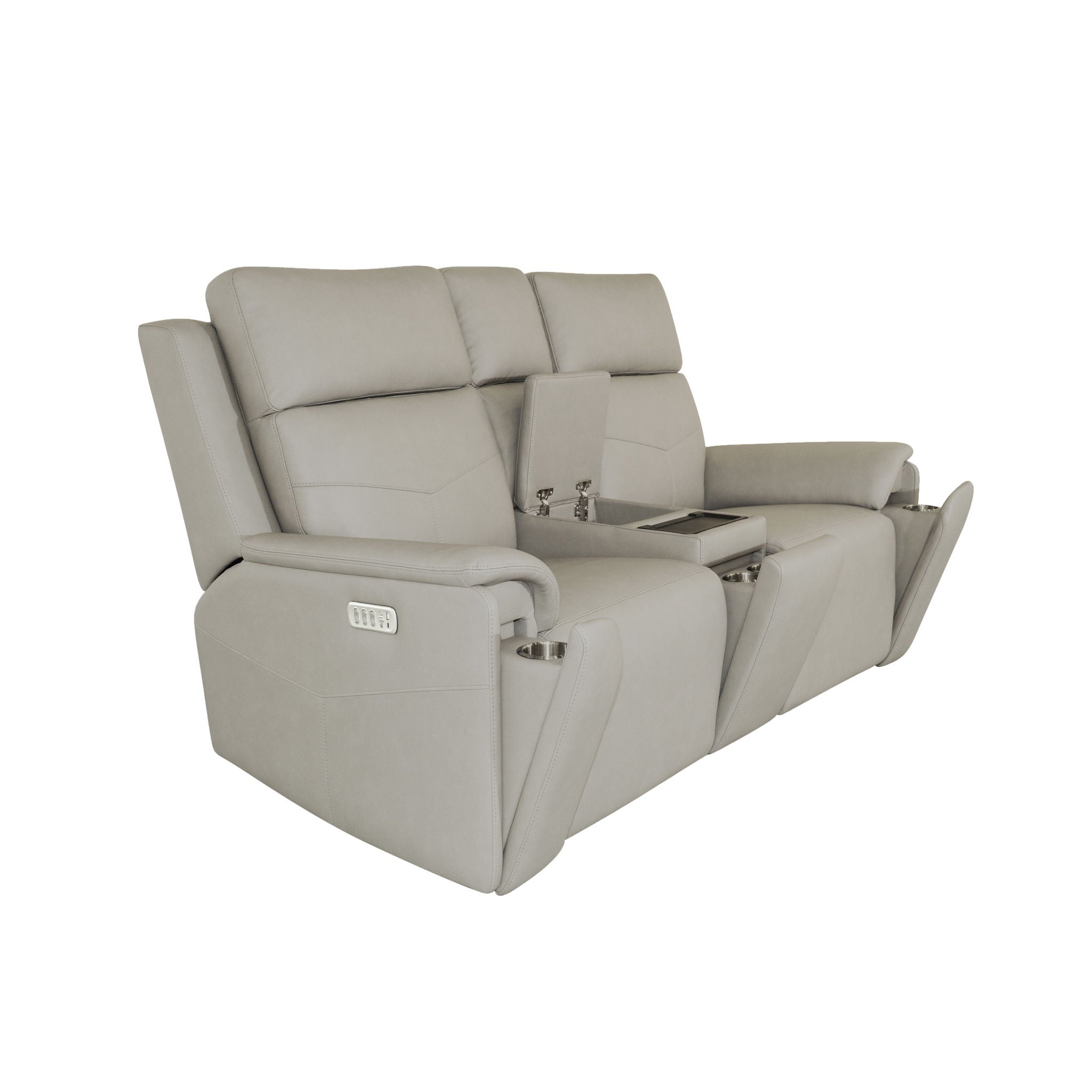 Vernon - Power Reclining Loveseat With Console, Power Headrests, Lumbar, Heat & Massage