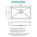 Ada-Compliant Undermount Kitchen Sink, Low Depth Single Bowl - Brushed Nickel