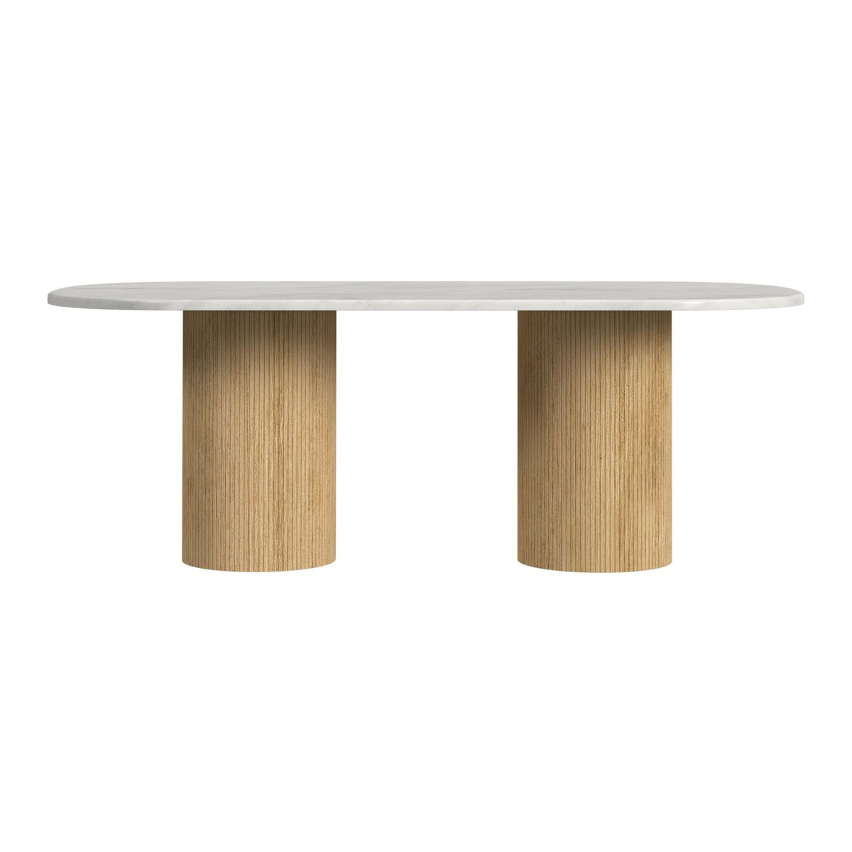 Sylvie Oval Dining Table With Faux Marble Top in Black by Elements International, view 13