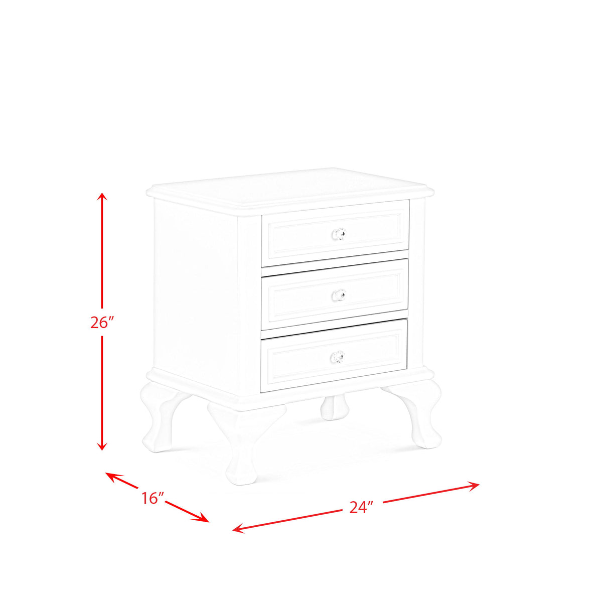 Jesse Nightstand in White by Elements International, view 9