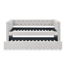 Inspired Upholstered Daybed With Trundle, Button Tufted