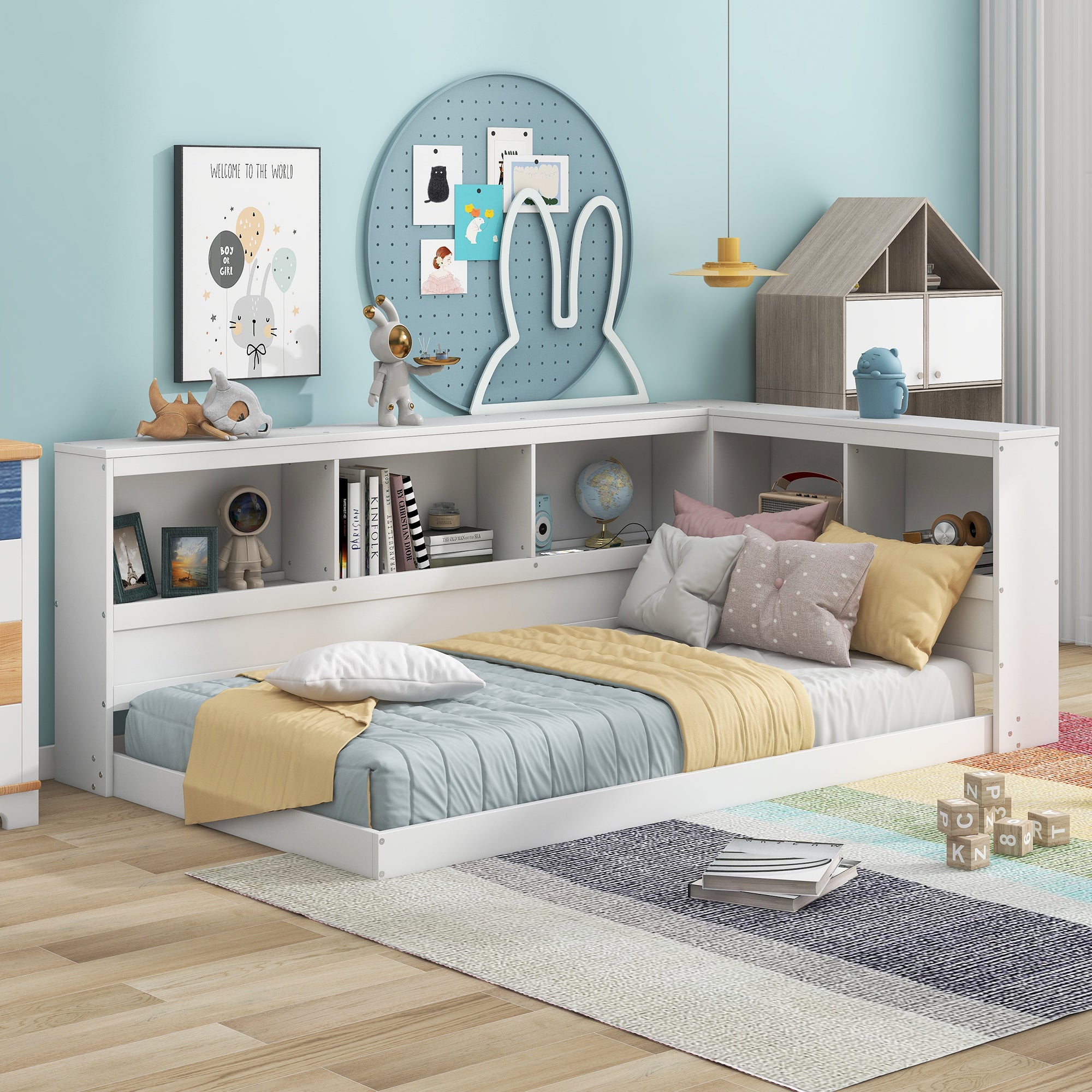 Wood Twin Size Daybed with Storage Cabinets and USB Ports, White - Atlantic Fine Furniture Melbourne FL