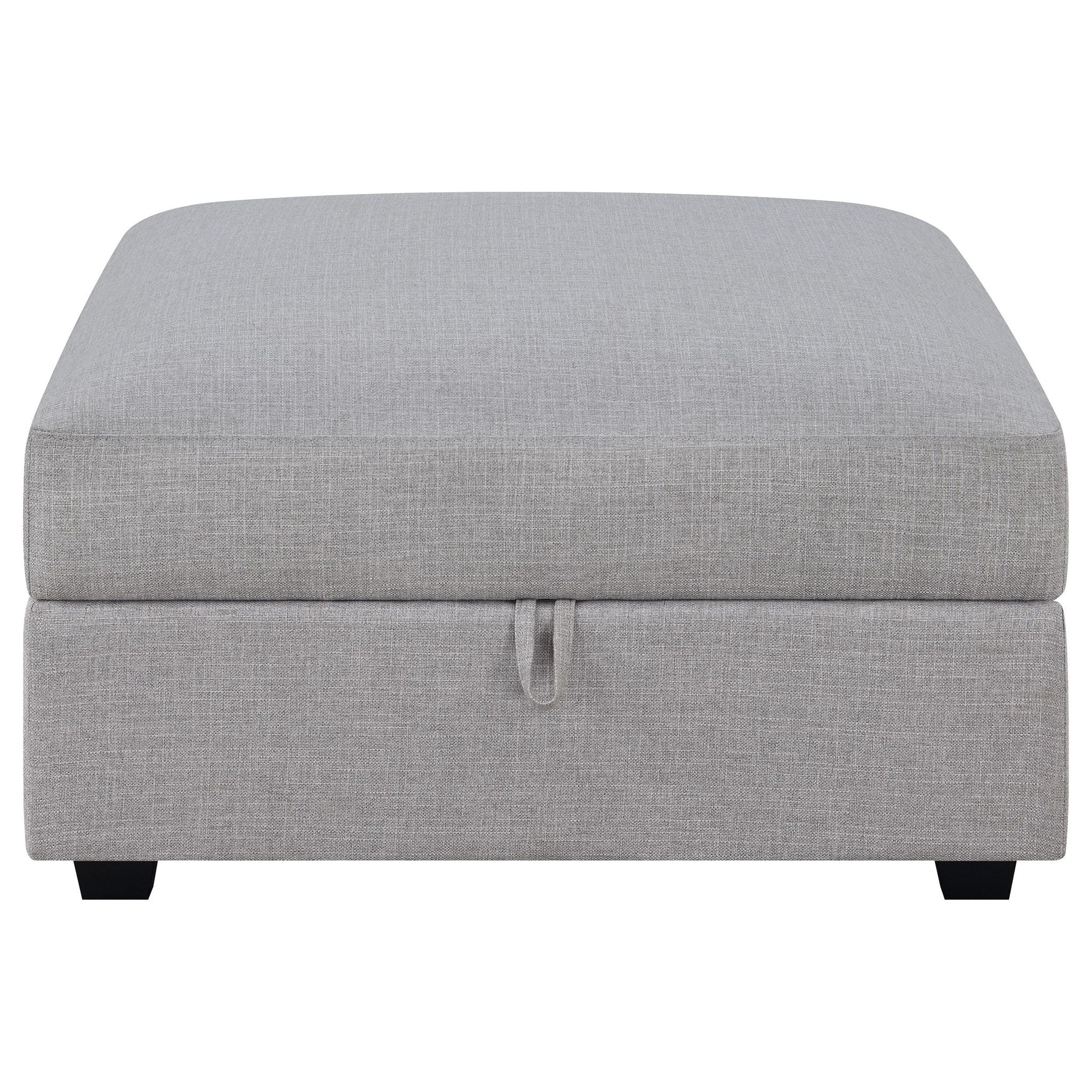 Cambria Square Upholstered Storage Ottoman Grey - Atlantic Fine Furniture Melbourne FL