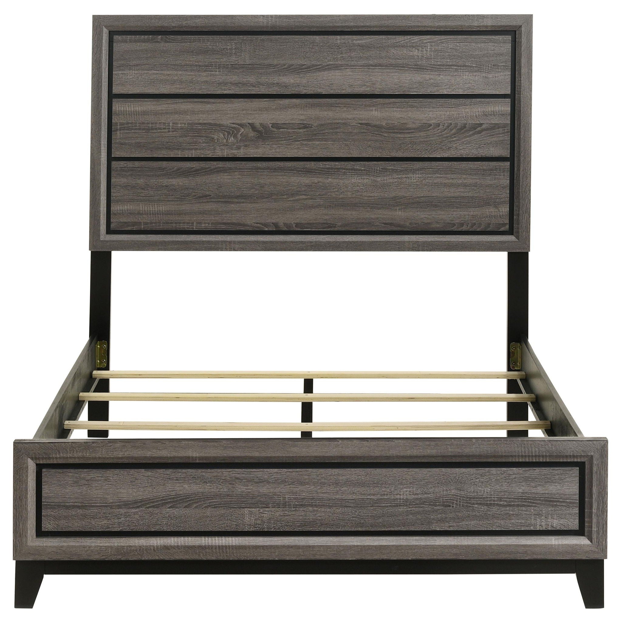Watson Wood Full Panel Bed Grey Oak