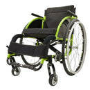 Premium Lightweight Foldable Sport Wheelchair All Body Sturdy & Comfortable 250Lbs Capacity Easy Folding 24" Sports Tires Perfect For Outdoor - Black / Green