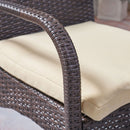 Outdoor Wicker Bistro Set With 2 Chairs - Brown Multi