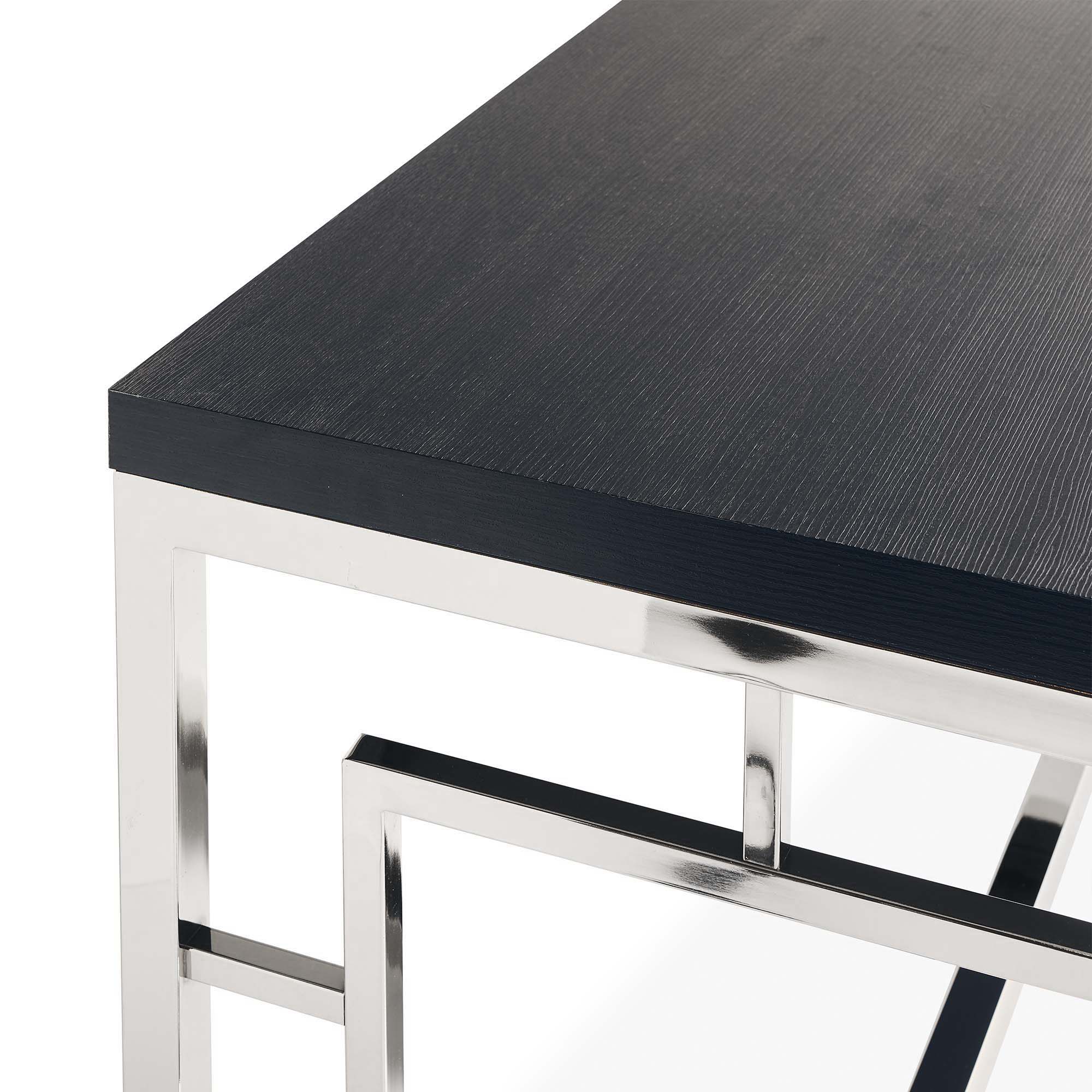 Ezra 24" End Table in Chrome by Elements International, view 4