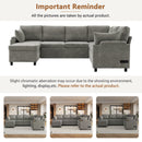 U-Shaped Sectional Sleeper Sofa With Ample Storage Space, 2 Cup Holders And Charging Ports For Living Room