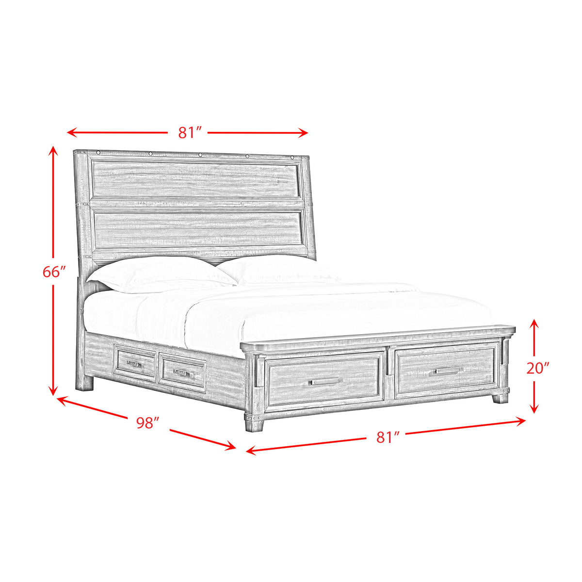 Colorado City Storage Bed in Dark Brown by Elements International, view 6