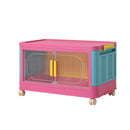 Folding Storage Cabinet With Magnetic Doors And Wheels