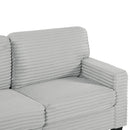 Upholstered U-Shaped Sectional Sofa With Movable Ottoman And Side Storage Pockets
