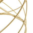 Contemporary Golden Side Table With Top And Metal Frame - Natural / Gold