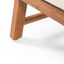 Acacia Wood Outdoor Ottomans With Cushion, (Set of 2)