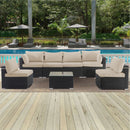 Cushion Covers For 7 Piece Wicker Sectional Sofa, 14 Pack Seat And Back Slipcovers With Zipper