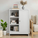 Classic Freestanding Bathroom And Kitchen Storage Cabinet With Adjustable Shelves - White