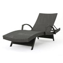 Salem - Contemporary Wicker Chaise Lounge With Arm, Weather Resistant