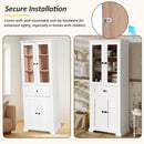 Bathroom Storage Cabinet, Adjustable Shelves & Drawer, Freestanding Linen Tower