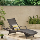 Salem - Contemporary Wicker Chaise Lounge With Arm, Weather Resistant