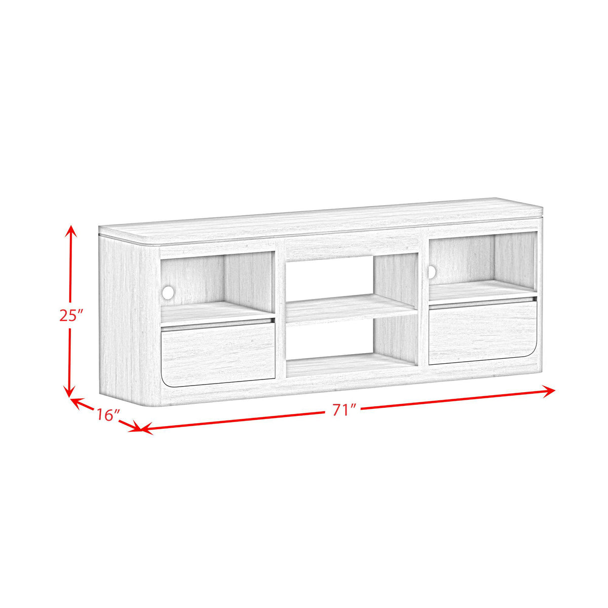 Rosalie Entertainment Unit With 71" TV Console in Black by Elements International, view 27