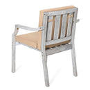 6 Person Outdoor Wooden Dining Set With Umbrella Hole And Removable Cushions For Patio - Gray