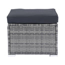 8 Piece Patio Sectional Wicker Rattan Outdoor Furniture Sof Set With One Storage Box Under Seat And Cushion Box - Gray / Black