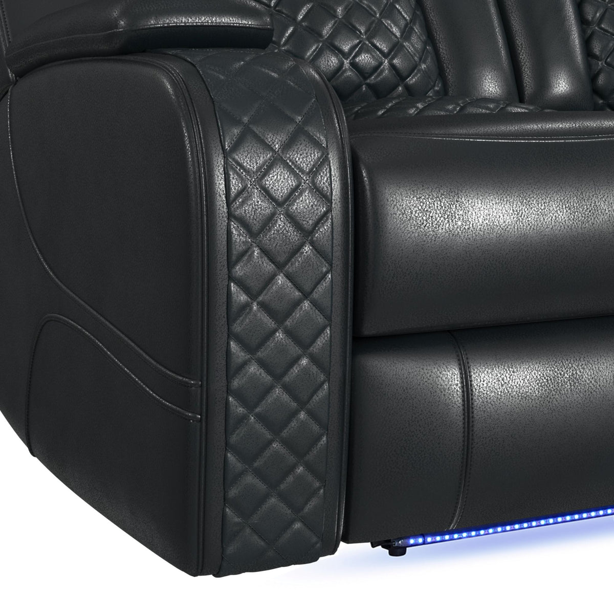 Carlo Power Motion Recliner With Power Headrest, LED in Black by Elements International, view 12