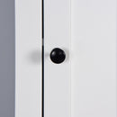Wooden Bathroom Floor Storage Cabinet With 2 Doors And 6 Shelves - White