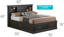 Louis Phillipe - Bookcase Storage Bed