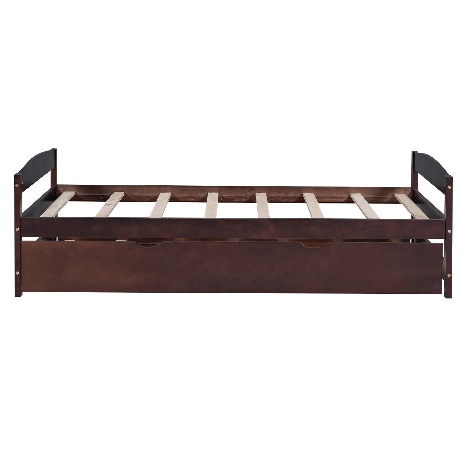 Twin Size Platform Bed with Twin Size Trundle, Espresso - Atlantic Fine Furniture Melbourne FL