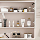 Aluminium Medicine Cabinet Mirror, With 3 Colors LED Light And Defogging Function - Khaki