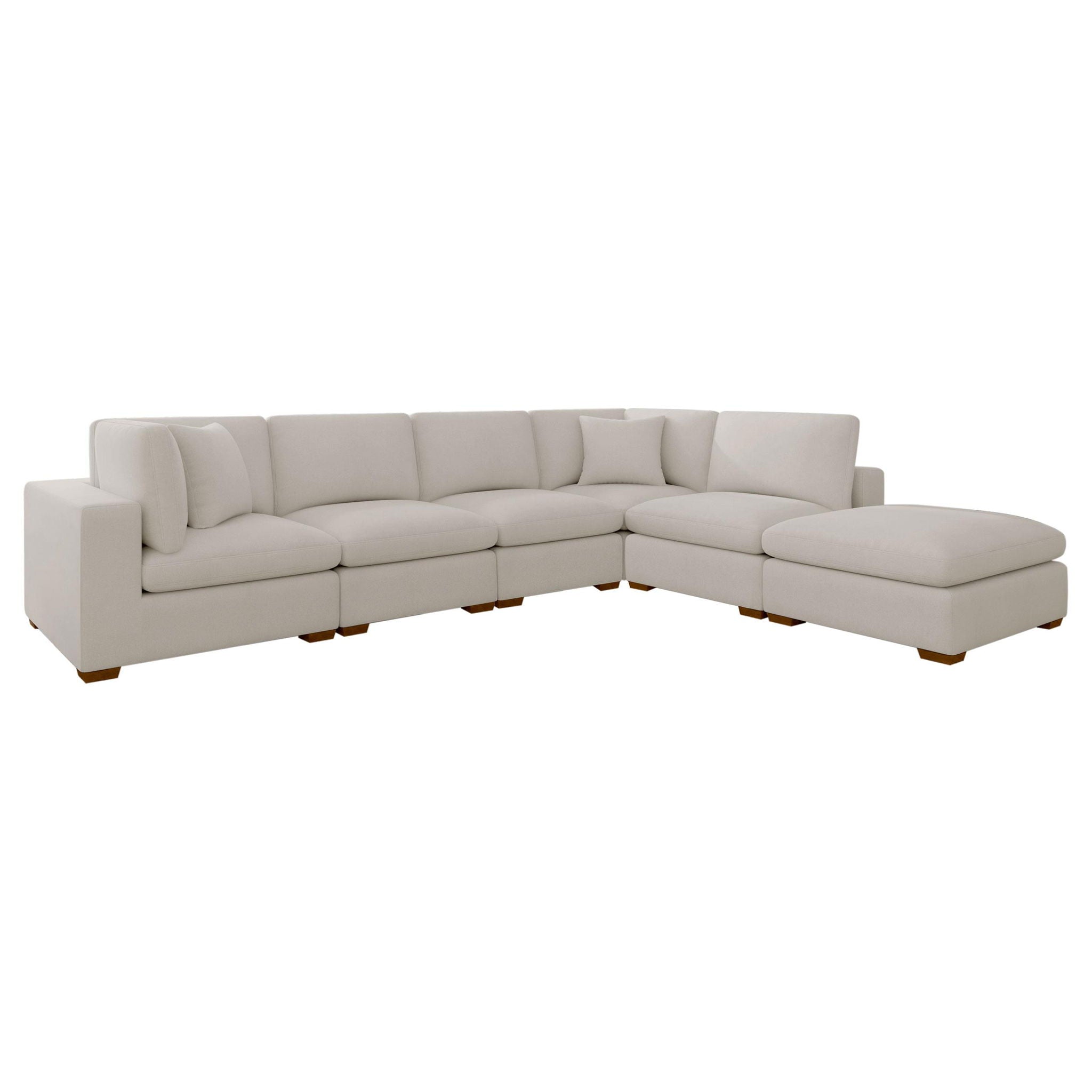 Lakeview 6-piece Upholstered Modular Sectional Sofa Ivory