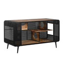 Modern Spacious Cat House With Tempered Glass And Iron Frame For Living Room - Black / Brown