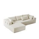 Modern Chenille Upholstered Sectional Sofa Couch Set With 6 Pillows,Free Combination