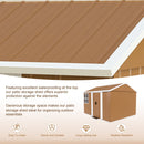 Heavy Duty Metal Storage Shed With Windows And Lockable Door, Weatherproof Outdoor Garden Shed