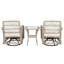 3 Piece Outdoor Chair & Table Set Chat Set, 2 Person Rattan Seating Group
