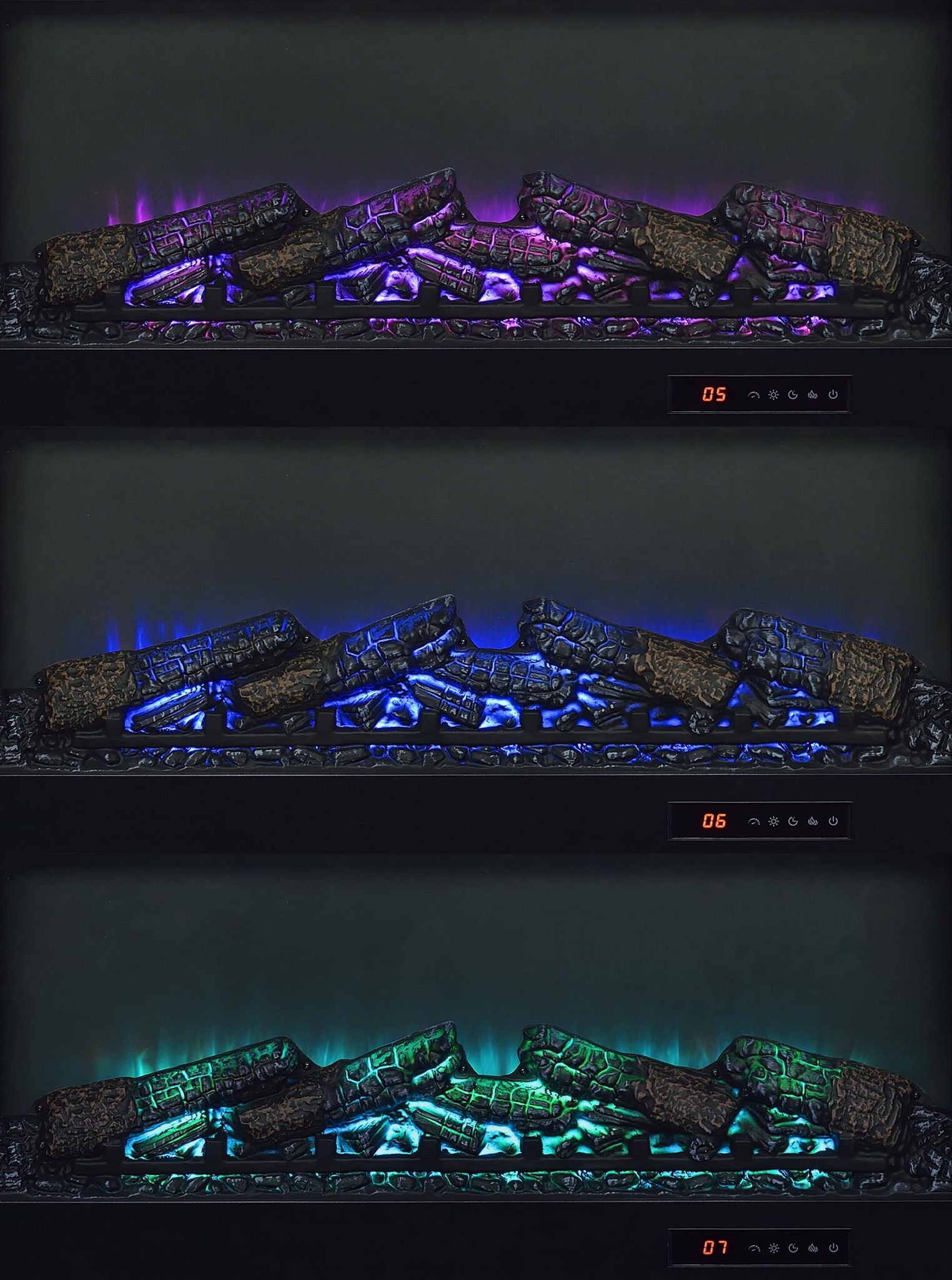 Enfield 71-inch TV Stand Fireplace Media Console Dark Pine