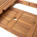 Outdoor 7 Pieces Expandable Dining Set With Umbrella Hole - Teak