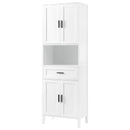 Freestanding Tall Bathroom Cabinet With Soft Close Doors And Adjustable Shelves