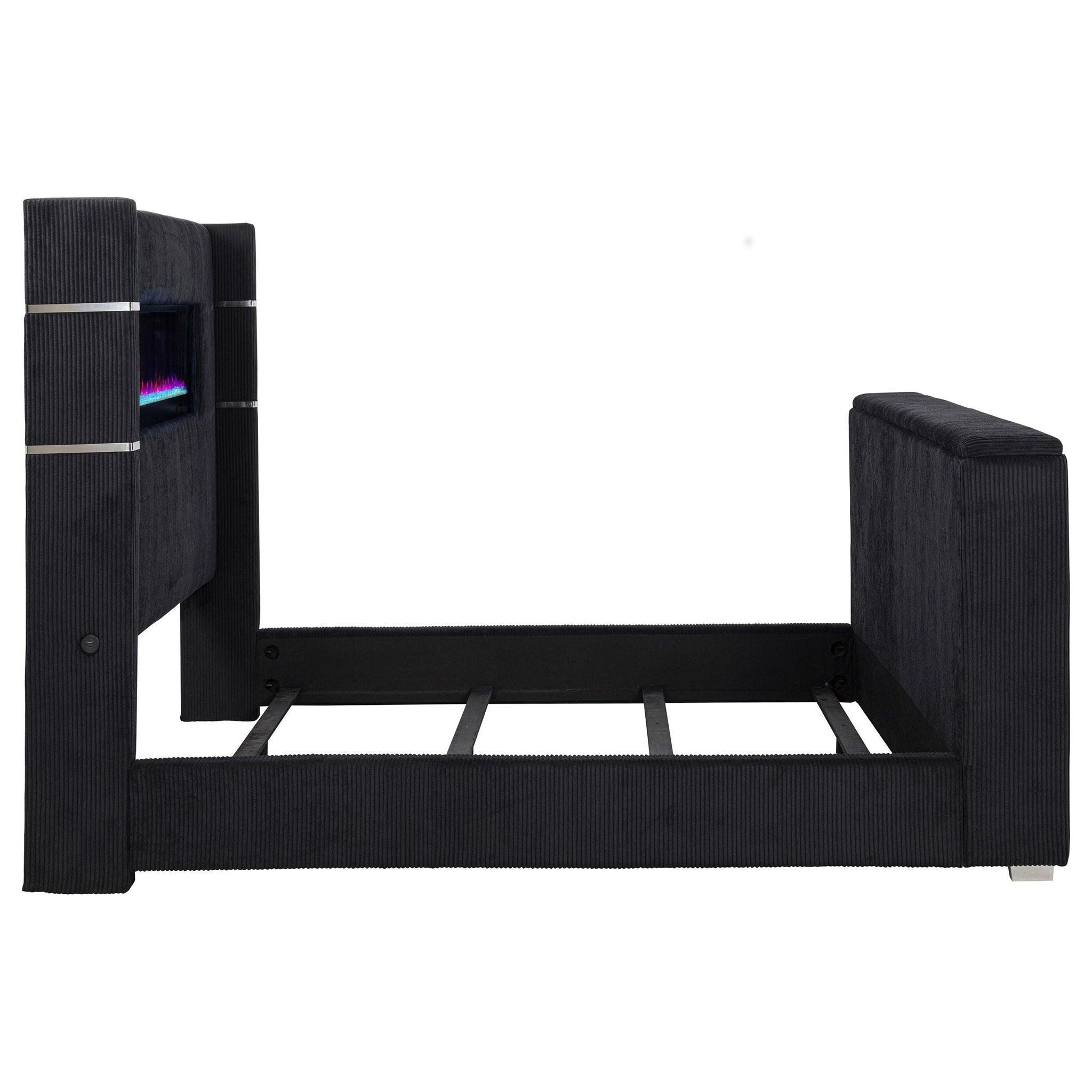 Tisdall California King Flame Visualizer TV Bed Black