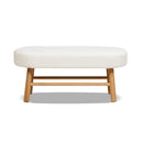 Fuji - Upholstered Bedroom Accent Bench With Natural Legs - Ivory White