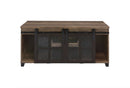 Nineel - Coffee Table - Obscure Glass, Rustic Oak & Black