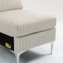 Single Couch Modular Armless Accent Chair With Back Cushion