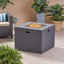 Outdoor Patio Square Gas Burning Concrete Fire Pit 40,000 Btu