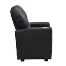 Sally Deluxe Kids Recliner Chair With Cup Holder - Black